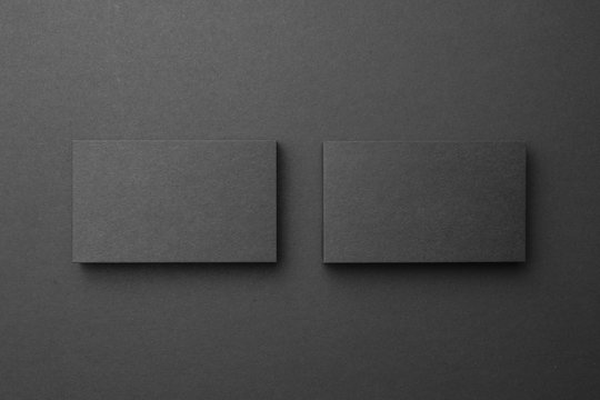 Business card on black background