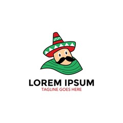 unique mexico logo. cartoon style. 