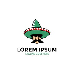 unique mexico logo. cartoon style. 