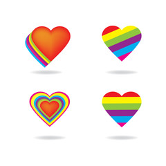 LGTB Love rainbow heart shape vector background , freedom love icon .