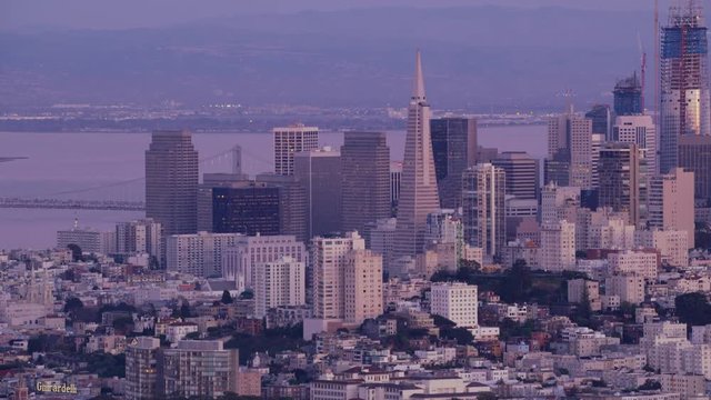 San Francisco, California circa-2017, Aerial view of downtown San Francisco