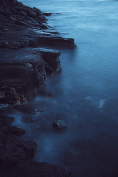 Evening sea long time exposure