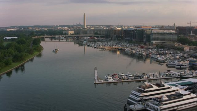 Washington, D.C. circa-2017, Flying up the Washington Channel.  Shot with Cineflex and RED Epic-W Helium. 
