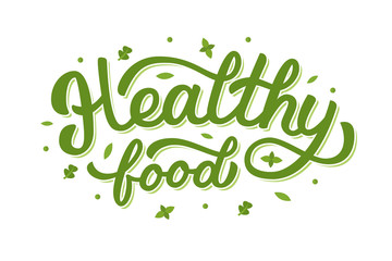 Healthy food hand lettering
