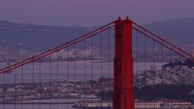 San Francisco, California circa-2017, Aerial view of Golden Gate bridge with city in background