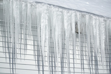icicle hanging on the house roof
