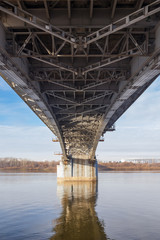 View from the bottom of the bridge in Nizhny Novgorod, Russia