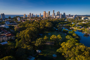 Gold Coast, Queensland/Australia - 9 July 2017: Aerial Image over Cascade Gardens on the Gold Coast, Australia © DCP Stock