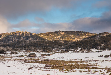 Mount Buffalo, winter view at the top of the snow mountain