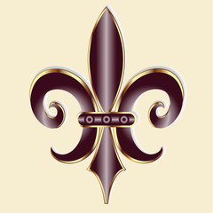 Fleur De Lis. New Orleans golden luxury symbol flower logo  © glopphy