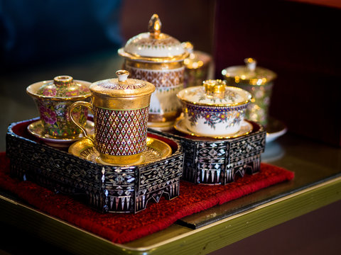 A traditional Thai Benjarong, ceramic, Thailand