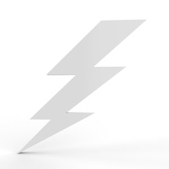 Lightning symbol on isolated white background, 3d illustration