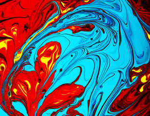 Close up of different color oil paint, abstract background