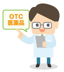 白衣の男性 医師 薬剤師 OTC医薬品
