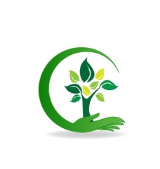 Logo tree health nature vector icon