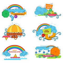 Happy Monsoon Sale Offer promotional and advertisment banner