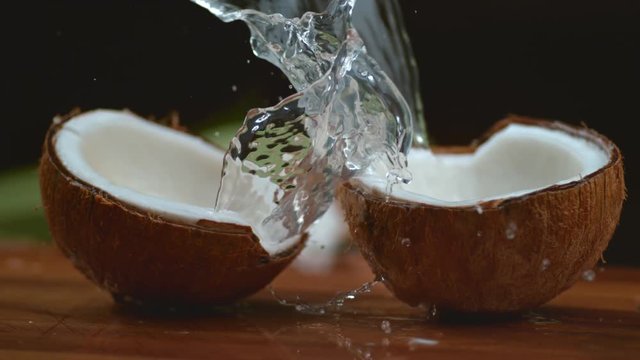 Coconut water splashing in super slow motion, shot with Phantom Flex 4K