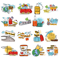Holiday and Travel Vacation label tag sticker for Advertisement