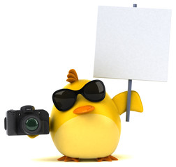 Yellow bird - 3D Illustration