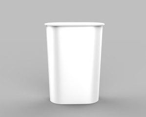 White blank advertising POS POI PVC Promotion mini counter booth, Retail Trade Stand Isolated on the white background. Mock Up Template For Your Design. 3D illustration