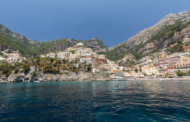 Fototapeta premium Positano seen from the sea on Amalfi Coast in the region Campania, Italy