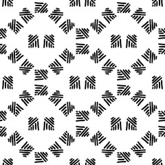 Black and White Seamless Ethnic Pattern. Vintage, Grunge, Abstract Tribal Background for Textile Design, Wallpaper, Surface Textures, Wrapping Paper