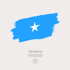 Flag of Somalia in Grunge Brush Stroke : Vector Illustration