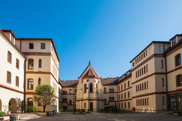 Fototapeta na wymiar Zagreb, Croatia, captol hill, Nadbiskupski Pastoraini institut, Nadbiskupsko bogoslovno Sjemeniste,old building , beautiful 