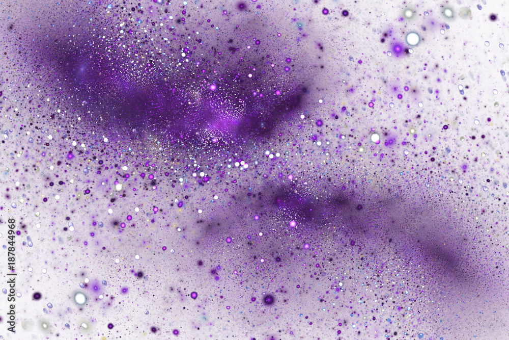 Wall mural abstract violet sparks. fantasy fractal texture. digital art. 3d rendering.