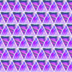 Abstract seamless triangle pattern with blue, purple and green marble textures. Fantasy design for wallpapers or fabric.