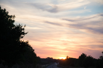 Fototapeta na wymiar Sky at sunset in peak district