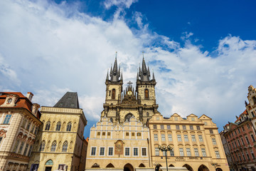 streets and churches of old town Prague