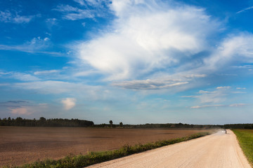 Fototapeta premium Gravel road in countryside.