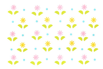 Flower pattern paper cut on white background - isolated