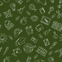 Green school seamless pattern