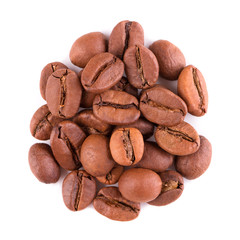 Coffee beans on a white background