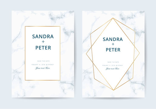Marble Wedding Invitations set ,Thank you card, RSVP card,Place Cards, Business card, Brand identity, Stationary with marble vector cover.