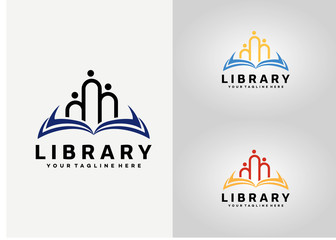 Library Logo Template Design Vector, Emblem, Design Concept, Creative Symbol, Icon