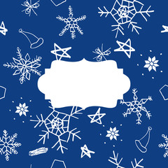 Pattern with winter elements, and snowflakes