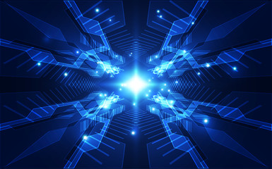 Vector Abstract futuristic circuit board, Illustration high digital technology blue color