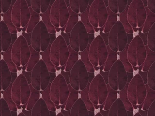 Sierkussen patroonachtergrond met bordeauxrode donkere bloemenbladeren © LIGHTFIELD STUDIOS