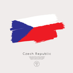Flag of Czech Republic in Grunge Brush Stroke : Vector Illustration