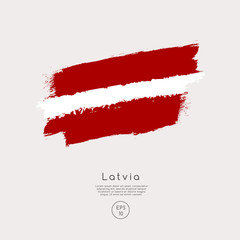 Flag of Latvia in Grunge Brush Stroke : Vector Illustration