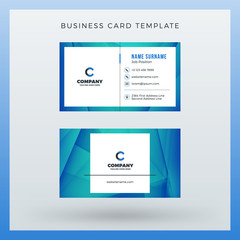 Double-sided horizontal business card template with abstract background. Vector mockup illustration. Stationery design