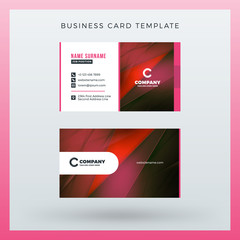 Double-sided horizontal business card template with abstract background. Vector mockup illustration. Stationery design