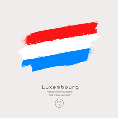 Flag of Luxembourg in Grunge Brush Stroke : Vector Illustration