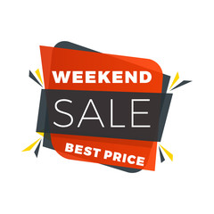 Sale bunner template. Vector design element for your promotion. Red, yellow and black color theme. Rounded speech bubble