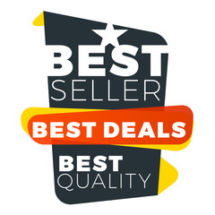 Sale bunner template. Vector design element for your promotion. Red, yellow and black color theme. Rounded speech bubble