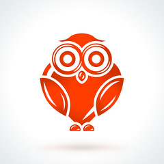Owl. St. Valentines Day vector design element. Love, wedding or dating romantic decorative symbol