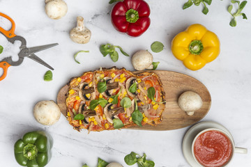 Pizza healthy, handmade 